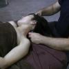 hot stone massage  neck and shoulders  supine